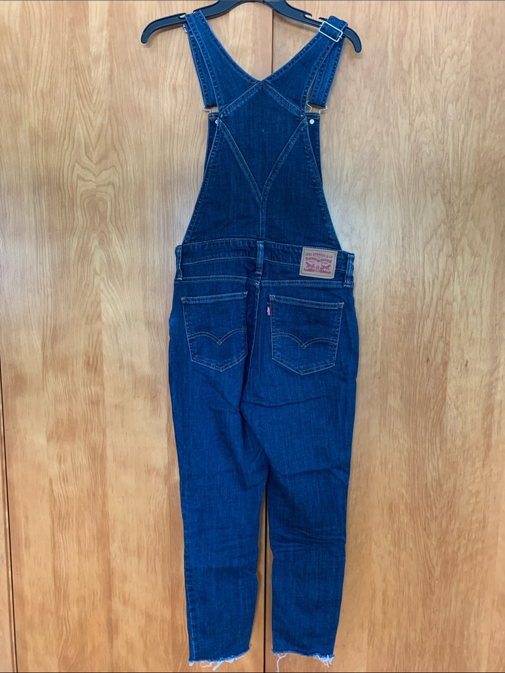 Levi’s Dark Wash raw edge western rodeo cowgirl bib overalls sz 29 - Picture 3 of 5